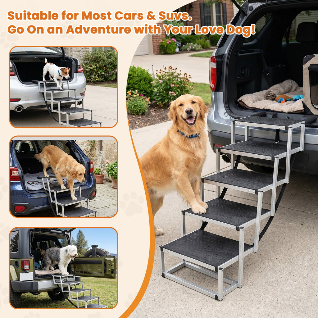Leeyoung Everyday Move™ Compact Dog Stairs (Standard 5-Step / Secure-Climb 4-Step)
